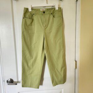 Talbots women's Everyday Stretch Straight Leg Ankle Pants Lime green/yellow SZ 8